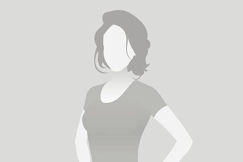 Schlichter Umriss einer Frau mit schulterlangen Haaren in einem grauen Hintergrund, ohne erkennbare Gesichtszüge.