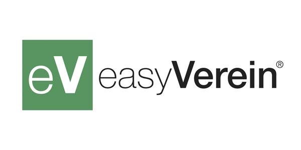 Logo von easyVerein, bestehend aus einem gr&uuml;nen Quadrat mit &bdquo;eV&ldquo; und dem Schriftzug &bdquo;easyVerein&ldquo; in Schwarz.