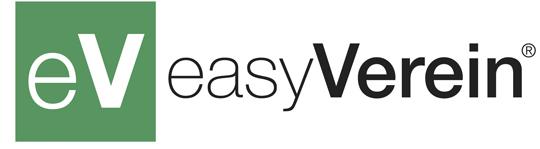 Logo von easyVerein, bestehend aus einem gr&uuml;nen Quadrat mit &bdquo;eV&ldquo; und dem Schriftzug &bdquo;easyVerein&ldquo; in Schwarz.