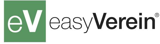 Logo von easyVerein, bestehend aus einem gr&uuml;nen Quadrat mit &bdquo;eV&ldquo; und dem Schriftzug &bdquo;easyVerein&ldquo; in Schwarz.