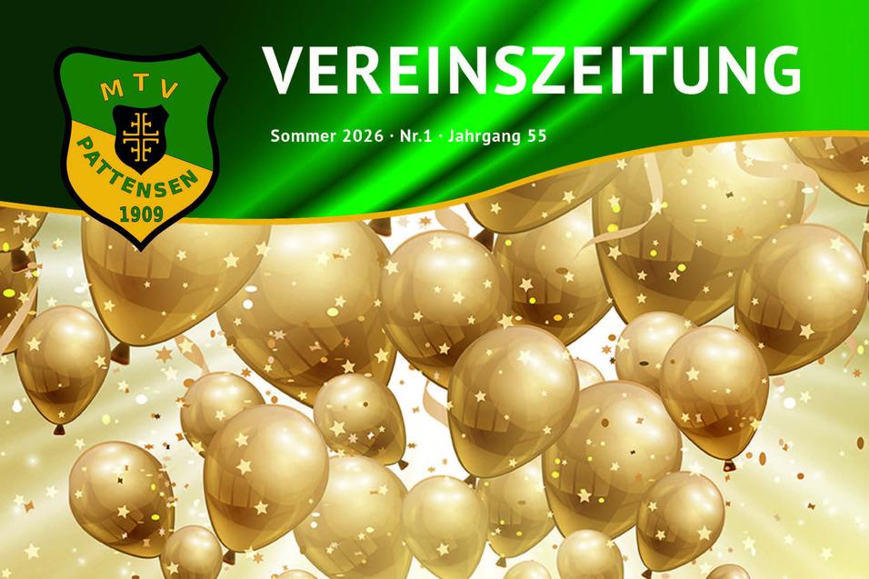 Cover der Vereinszeitung mit goldenen Luftballons, Jubiläumswimpel „75 Jahre“ und der Aufschrift „Sport am Fuhrenkamp“.